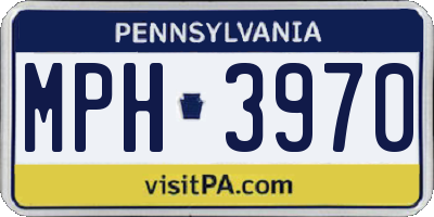 PA license plate MPH3970