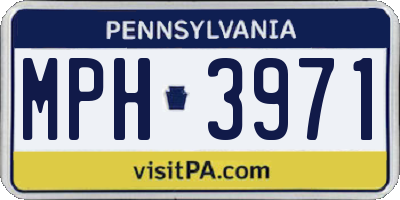 PA license plate MPH3971