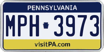 PA license plate MPH3973