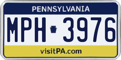 PA license plate MPH3976