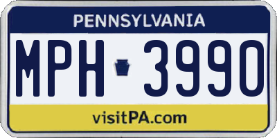 PA license plate MPH3990
