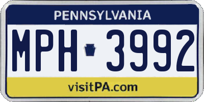 PA license plate MPH3992