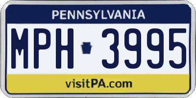 PA license plate MPH3995