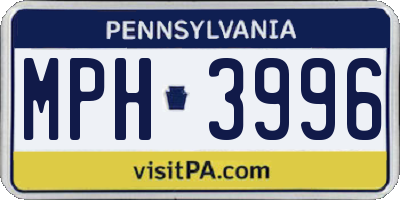 PA license plate MPH3996