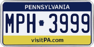 PA license plate MPH3999
