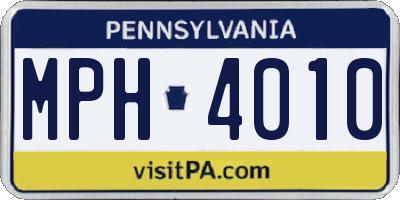 PA license plate MPH4010