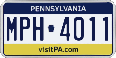 PA license plate MPH4011