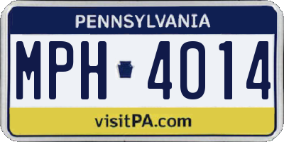 PA license plate MPH4014