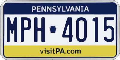 PA license plate MPH4015