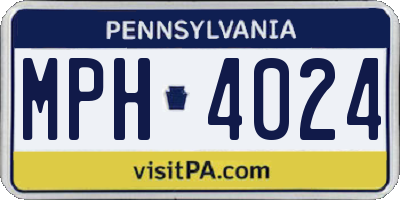 PA license plate MPH4024