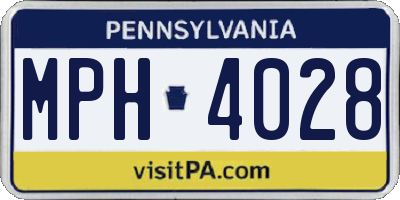PA license plate MPH4028