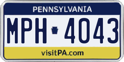 PA license plate MPH4043