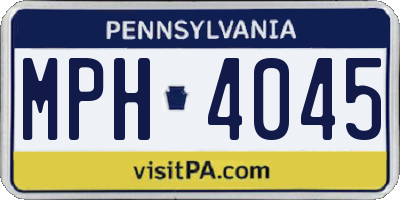 PA license plate MPH4045
