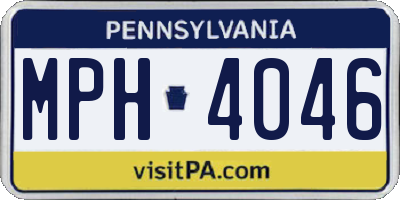PA license plate MPH4046
