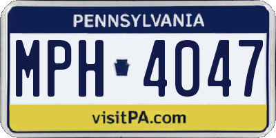 PA license plate MPH4047