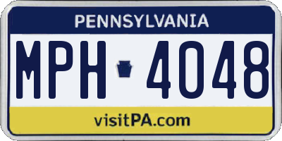 PA license plate MPH4048