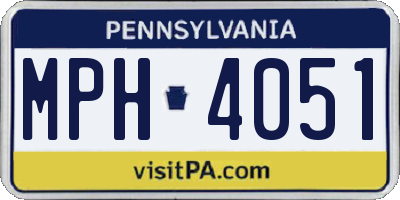 PA license plate MPH4051