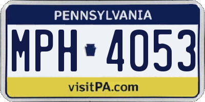 PA license plate MPH4053