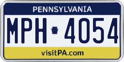 PA license plate MPH4054
