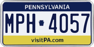 PA license plate MPH4057