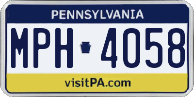 PA license plate MPH4058