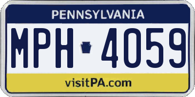 PA license plate MPH4059