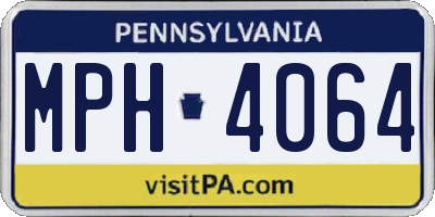 PA license plate MPH4064