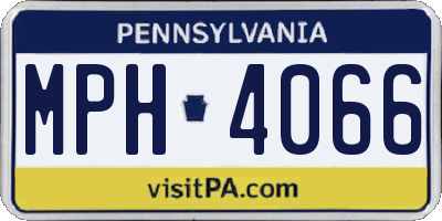 PA license plate MPH4066