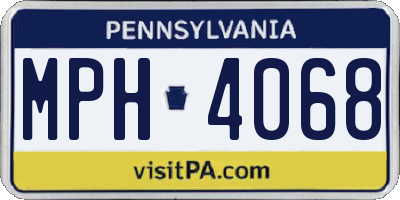 PA license plate MPH4068