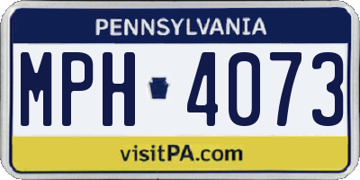 PA license plate MPH4073