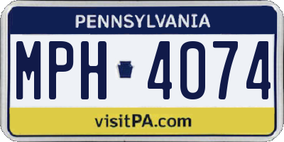 PA license plate MPH4074