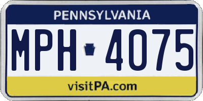 PA license plate MPH4075