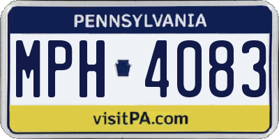 PA license plate MPH4083