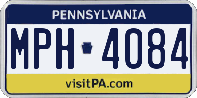 PA license plate MPH4084