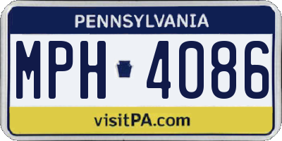 PA license plate MPH4086