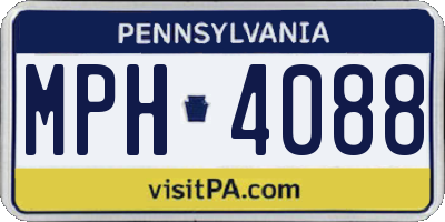 PA license plate MPH4088