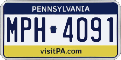 PA license plate MPH4091