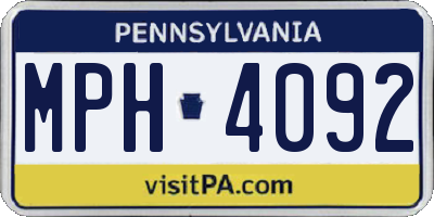 PA license plate MPH4092