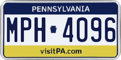 PA license plate MPH4096
