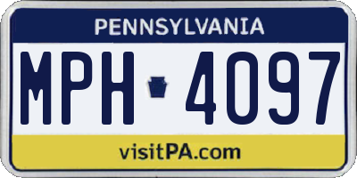 PA license plate MPH4097