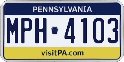 PA license plate MPH4103