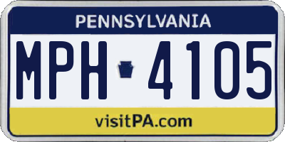 PA license plate MPH4105