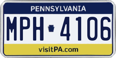 PA license plate MPH4106