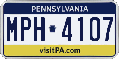 PA license plate MPH4107