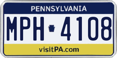 PA license plate MPH4108