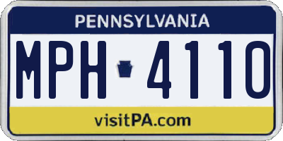 PA license plate MPH4110