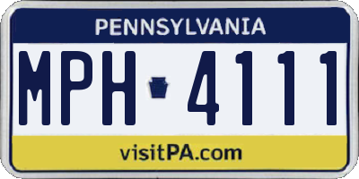 PA license plate MPH4111