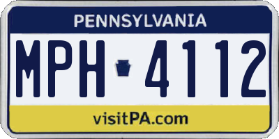 PA license plate MPH4112