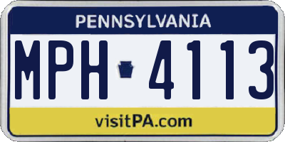 PA license plate MPH4113
