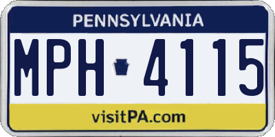 PA license plate MPH4115